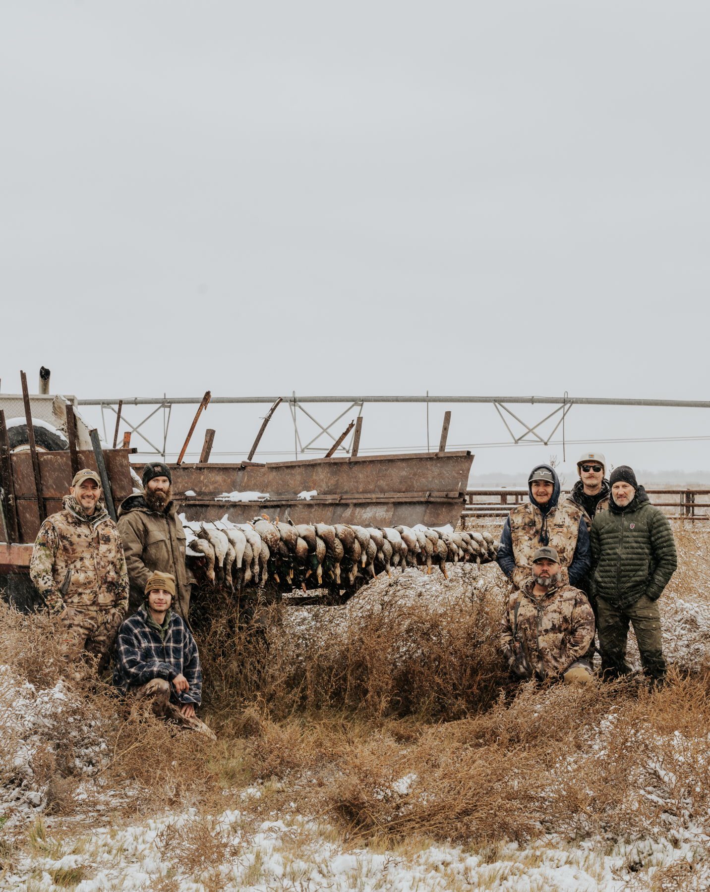 Waterfowl working over a Central Vortex Outfitters decoy spread in western Nebraska